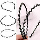 5pcs Unisex Sport Headband Black Head Hoop Band Hairband Metallic Wavy Hair O8W5