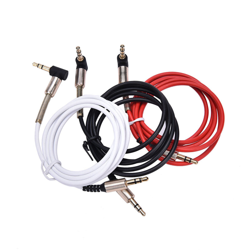 Right Angle Stereo 3.5mm Male to Male Audio AUX Earphone Extension Cable  JR