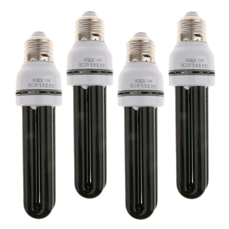 4x UV Fluorescent Blacklight Glowing Bulb Party Event Light Money Detector E27 -
