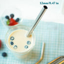 7 Pack Stainless Steel Wide Drinking Straws, Reusable Straws for Smoothie C