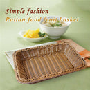Light brown simple fashion hand-woven storage basket rattan food fruit bask