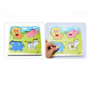 Adjustable Wooden Colorful AnimalBrick Puzzle Baby Kid Toddler Educational FT