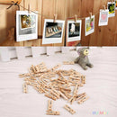 150pcs Mini Natural Wooden Clothes Photo Paper Clothespin Craft Clips 25mm