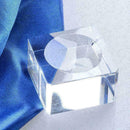 1X Crystal Clear Square Block Sphere Rocks Base Stand Holder Stone Display R5K2