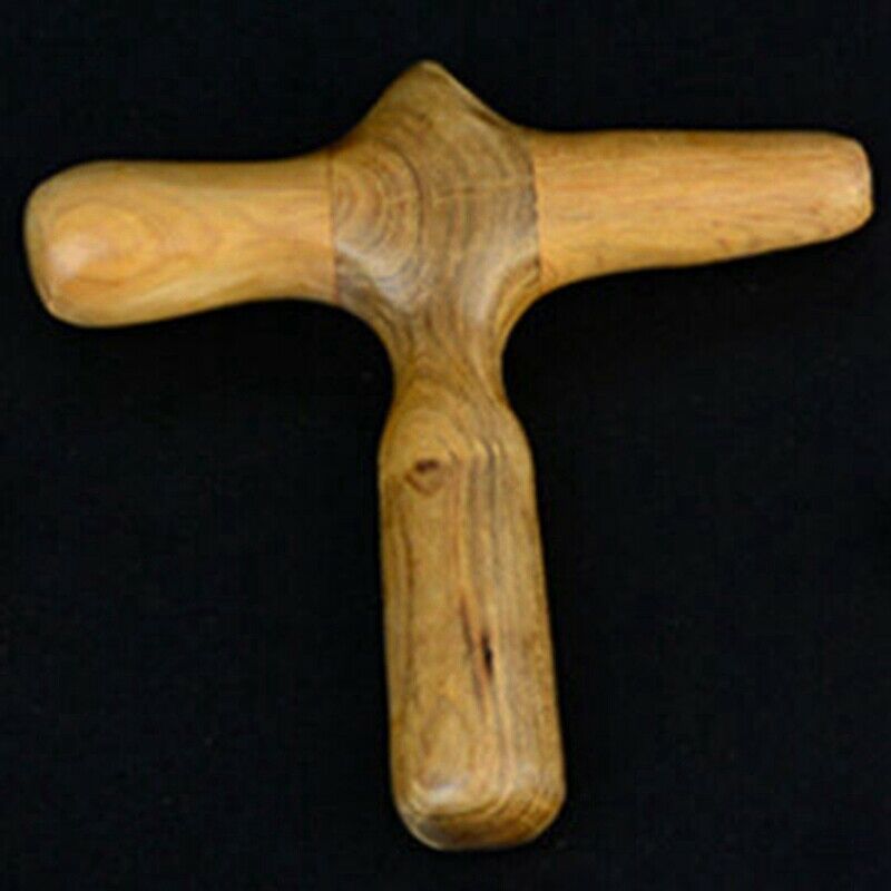 1Pcs Acupuncture Acupoint Stick Cross Hammer Wood Hand Foot Leg Massager He