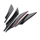 4pcs Front Bumper Splitter Fins Body Spoiler Canards for Car Trunk(Black)