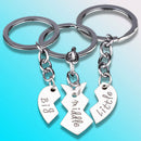 3pcs Heart Shaped Home Magnet Keychain Split Ring Pocket Keyring Holder New JUE