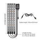 Vehicle LED Strip Remote Control Multi Color Glow Car Interior Light USB Port
