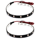 2x White 12 LEDs 30cm/11.8" 5050 SMD LED Strip Light Waterproof 12V Car Decor