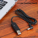 2x USB Charging Cables for BaoFeng UV-5R UV-82 UV-8D Radio Desktop Charger A