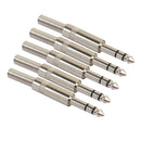 5 x Microphone 6.35mm Male Stereo Speaker Plug Audio Adapter Jack Connector