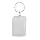 10x Acrylic Blank Clear Keyrings Rectangle Photo Holder Keychain 38x25mm
