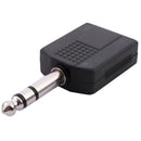 Mono 6.35mm Male Plug to Dual 6.35mm Female Socket Splitter Adapter Connect