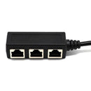 2x RJ45 Splitter Adapter 1 to 3 Port CAT 5/6 LAN Ethernet Socket Converter