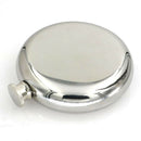 Round Stainless Steel Pocket Flask With Build-In Shot Glass 5Oz Hip Flask M J2M2