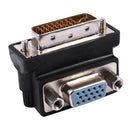 DVI-I 24+5 Pin Male to VGA 15 Pin Female 90 Degree Convertor Adapter Black