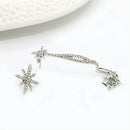1 Pair Crystal Star Ear Cuff Rhinestone Ear Clip Metal Stud Earring Jewelry  TEU