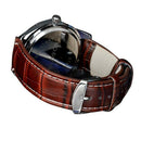 Men Boy Sport Analog Quartz Alarm Auto Day Date Display Wrist Watch Leather