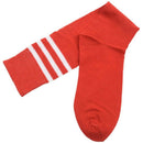 Old School White Stripe on Red Knee High Athletic Sports Tube Sock