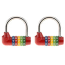 2pcs 5-Digit Security Combination Lock Bag Suitcase Padlock Number Code Red