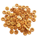100Pcs Wood Buttons Sewing 2 Holes Round Brown for Clothing Accessories 15mm