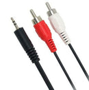 3.5mm Jack to 2 RCA Split AUX Cable For Home Theater MP3 Headphone DVD Speaker
