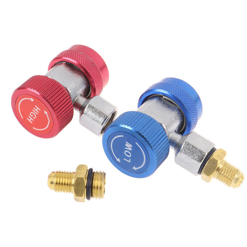 2Pcs Car Freon R134A Quick Coupler Adapters for Air Conditioning Refrigerant Hn