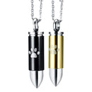 2pcs Classic Dog Paw  Cremation Memorial Pet Ash Urn Pendant Necklace