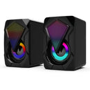 PC Computer Speakers USB Powered Stereo Subwoofer Loudspeaker with RGB LED Light