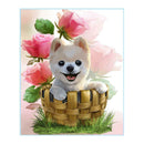 Lovely Dog 5D Diamond Cardboard Painting DIY Needlework Cross Stitch Set