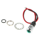 Motorcyle Boat Green 12V Metal Indicator Pilot Dash Light Lamp Wire Leads