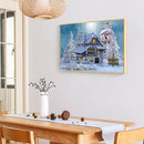 Diamond Painting Giant Snowman Next House Full Round Wall Picture 40x30cm