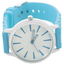 Ladies Watch Classic Gel Silicone Jelly watch (Light Blue + White Face)