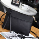 Women's Clutch Bag Simple Black Leather Crossbody Bags Enveloped Shaped Sma