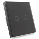 Light Switch 2-Way Touch Screen Wall Switch Single Black Switch