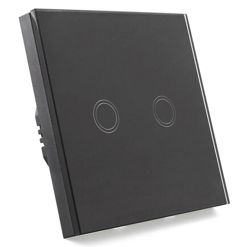 Light Switch 2-Way Touch Screen Wall Switch Single Black Switch