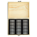 Wooden Coin Display Storage Box Case for Coin Collectible with 30 Capsules  T1U9