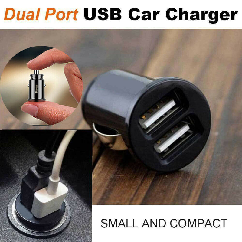 Mini Dual USB Car Charger Twin 3.1A 12V Universal Lighter Socket Adapter Plug