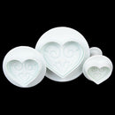 3pcs pattern hearts plunger fondant molds cutters embosser Sugar craft moulds JR