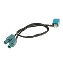Double Male Fakra to Female Car Radio Aerial Antenna Adapter for VW Cars