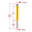 2 inch Height Extra Long Flush Trim Router Bit 1/4 inch X 3/8 inch Woodwork R2C8