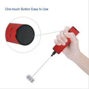 Milk Frother, Electric Handheld Milk Foamer With Double Stainless Steel Whi