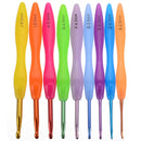 9pcs/Set 2.0mm-6.0mm Aluminium Crochet Hooks Kit Smooth Needle Plastic Handle #