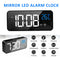 Multifunction Mirror LED Alarm Clock Digital Clock Thermometer USB Night Light