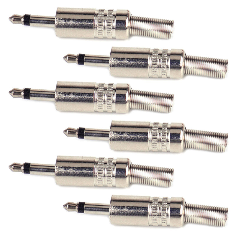 12pc 1/8" 3.5mm Mono Jack Plug Audio Headphone Soldering Adapter Connector Metal