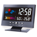 LED Digital Alarm Clock Snooze Calendar Thermometer Weather Color LCD Display