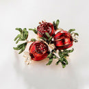 Enamel Oil Drop Pomegranate Flowers Charm Pendant For Brooch Jewelry Diy Ha