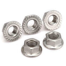 50 Pieces M6 Flange Nuts 304 Stainless Steel Hexagon Serrated Metric Thread