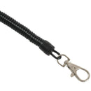 Lobster Clasp Hook Lockable Cord Stripe Elastic Black Coil Lanyard for Mobi F2H2