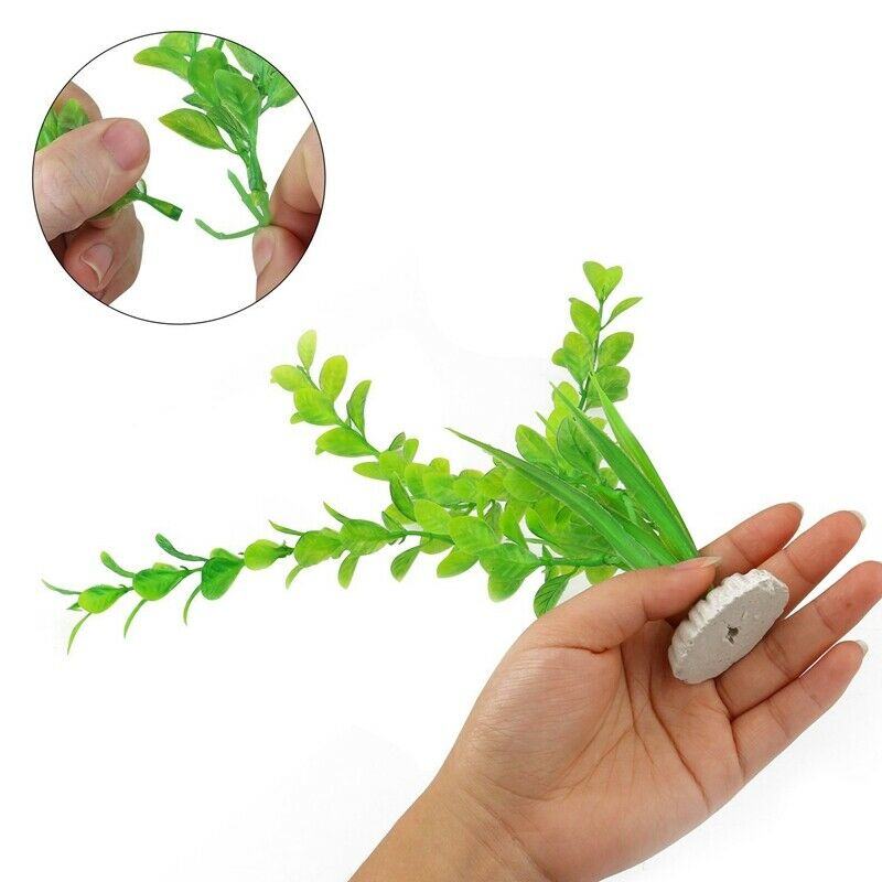 Fish Tank Decoration 6Pcs/Bag,12inch High The Times Green Artificial Aquati